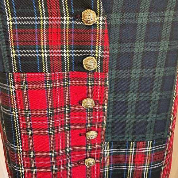 Vintage 90s Academia Plaid Twee Vest 10 - Picture 4 of 7